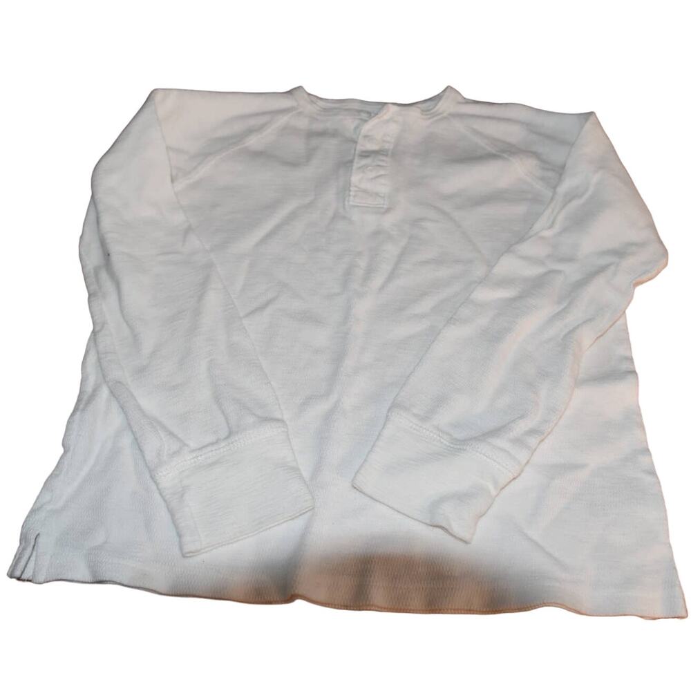 Gap Kids White Thermal Henley, Unisex, Large 10, LN